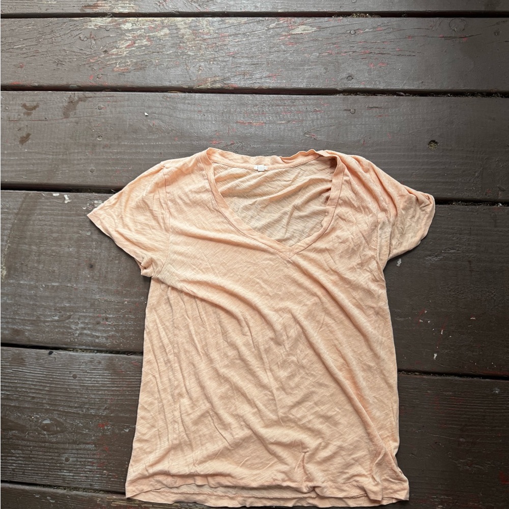 Peach V-Neck Women's Top